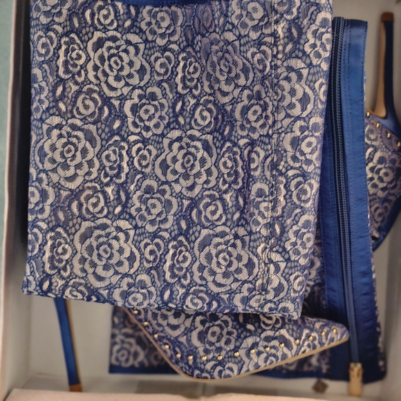 Cape Robbin Blue Patterned Over the Knee Boots - Picture 9 of 14